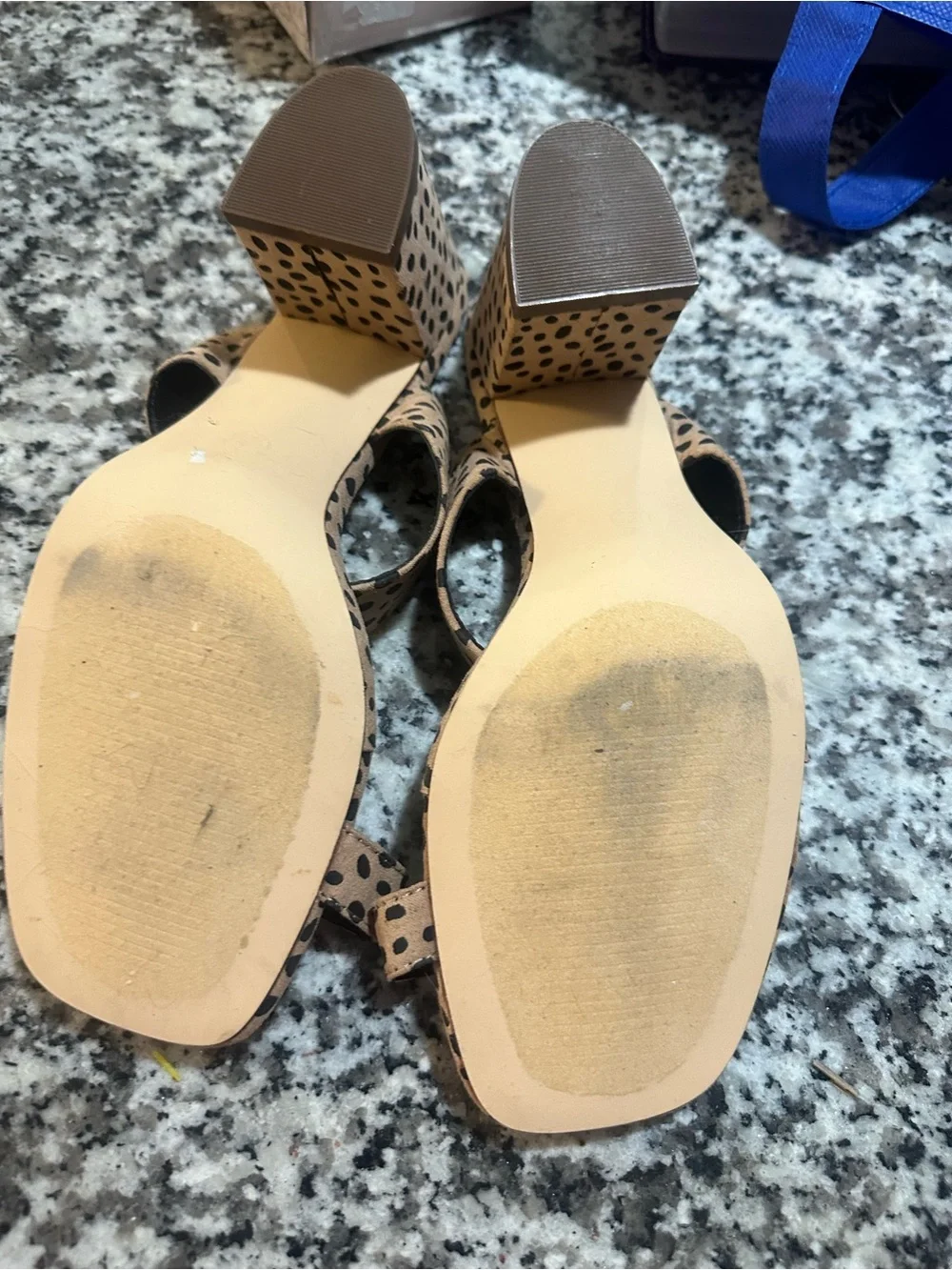 Liliana Leopard Print Tan and Black Heeled Sandals